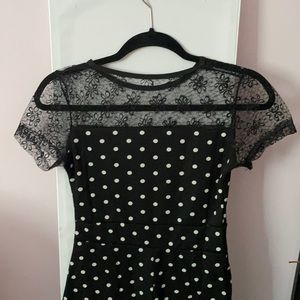 Black and white polka dot dress